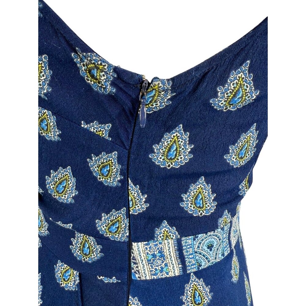 Anthropologie Maeve Paisley Asymmetrical Midi Dress 0 | Boho Eclectic Maximalist - Picture 14 of 16